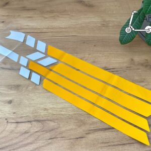 Світловідбивні наклейки жовтий-білий (Ninebot Max G30, Kugoo G30, LikeBike Max г30)