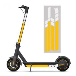 Світловідбивні наклейки жовтий-білий (Ninebot Max G30, Kugoo G30, LikeBike Max г30)