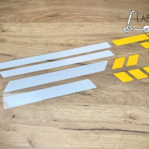 Світловідбивні наклейки Білий-жовтий (Ninebot Max G30, Kugoo G30, LikeBike Max г30)